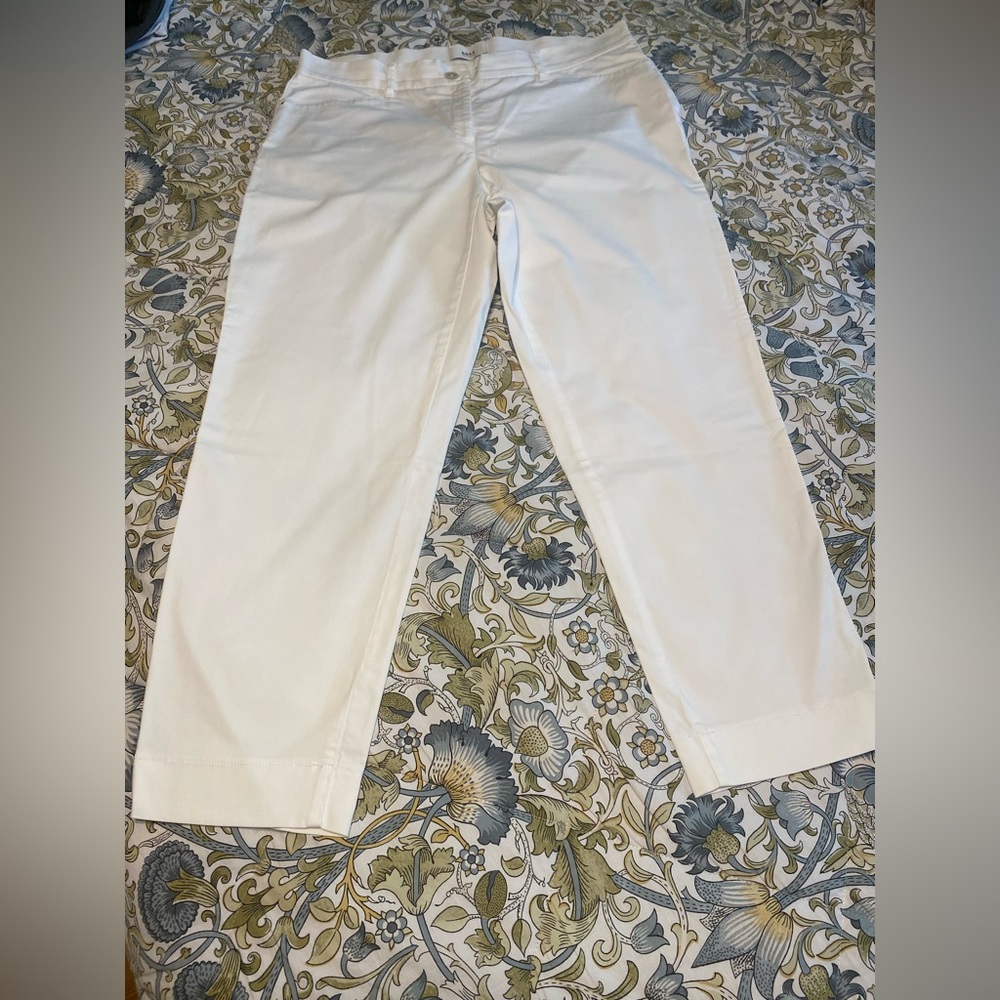 Brax White Straight-Leg Pants